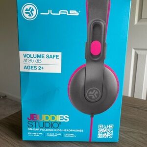 JLab JBuddies Studio2 Pink and Black Over-Ear Headphones